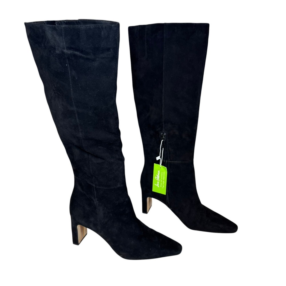 Sam Edelman Sylvia Knee High Boots Black Suede Pointed Toe Sz 9.5 NEW